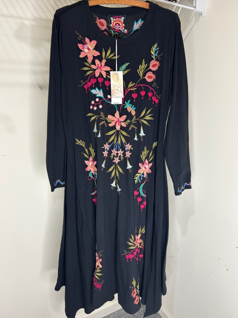 NWT JOHNNY WAS Amarylla Handkerchief Knit Dress Black Size Large - Picture 16 of 16